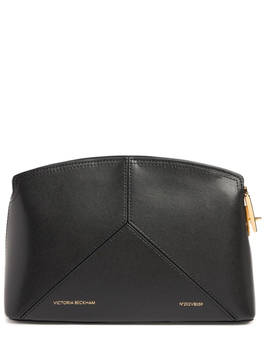 Victoria Beckham: Small Victoria palmellato leather clutch - Black - women_0 | Luisa Via Roma