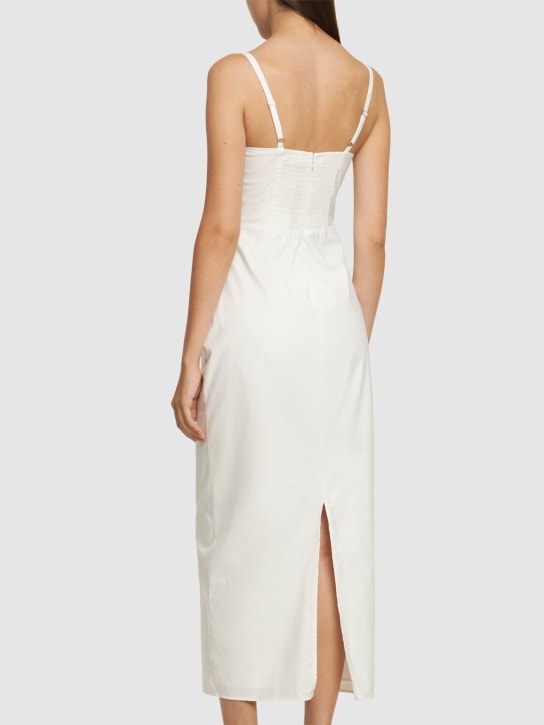 Reformation: Vestito midi Stormi in popeline di cotone stretch - Bianco - women_2 | Luisa Via Roma