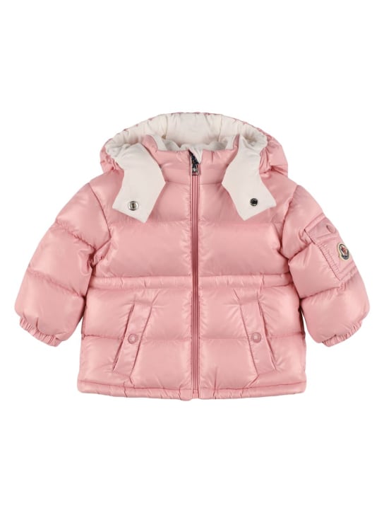 Moncler: Maire nylon down jacket - 粉色 - kids-girls_0 | Luisa Via Roma
