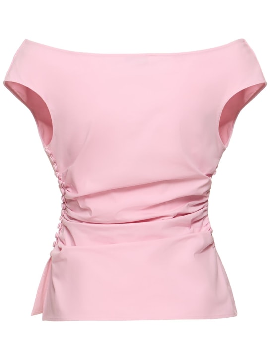 Magda Butrym: Draped cotton jersey top - women_4 | Luisa Via Roma