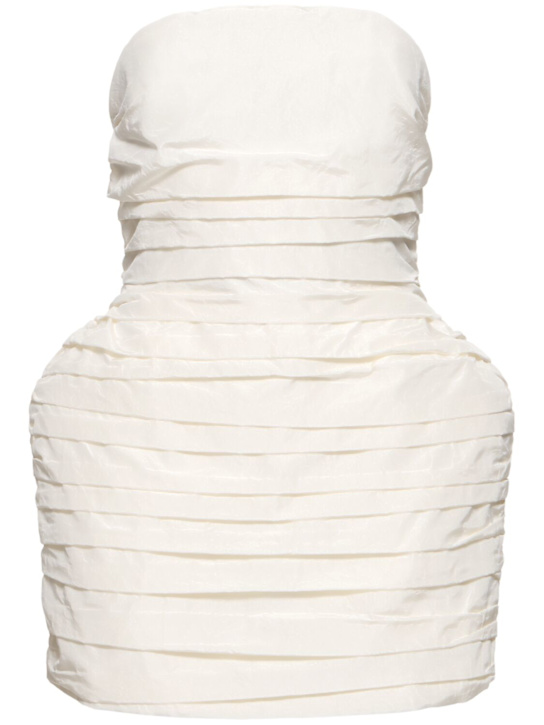 Magda Butrym: Strapless draped silk mini dress - women_0 | Luisa Via Roma