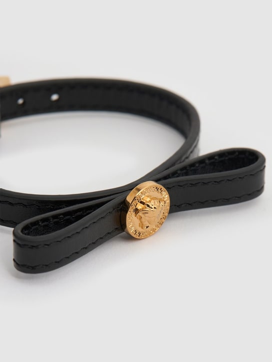 Versace: Leather bracelet - Siyah/Altın - women_1 | Luisa Via Roma