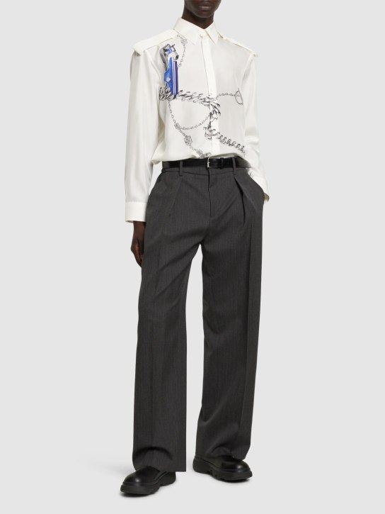 Burberry: Wool formal pants - Grey Black - men_1 | Luisa Via Roma