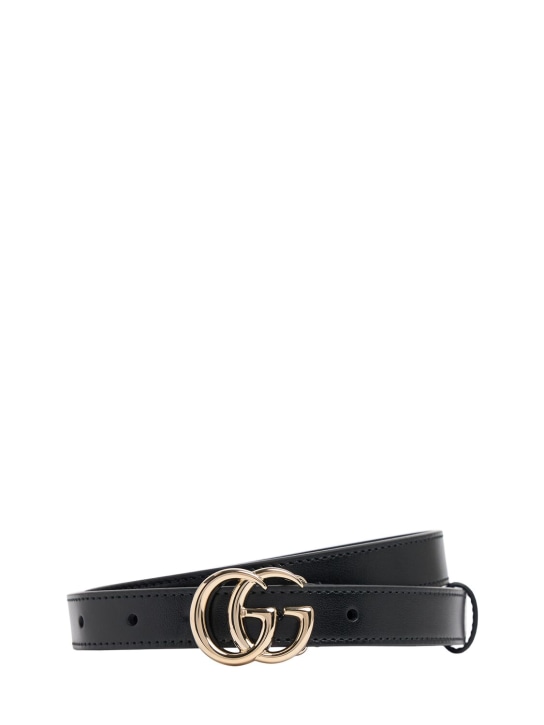Gucci: 20mm GG Marmont leather belt - Schwarz - women_0 | Luisa Via Roma