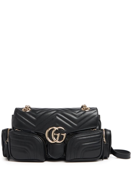 Gucci: GG Marmont leather shoulder bag - Black - women_0 | Luisa Via Roma