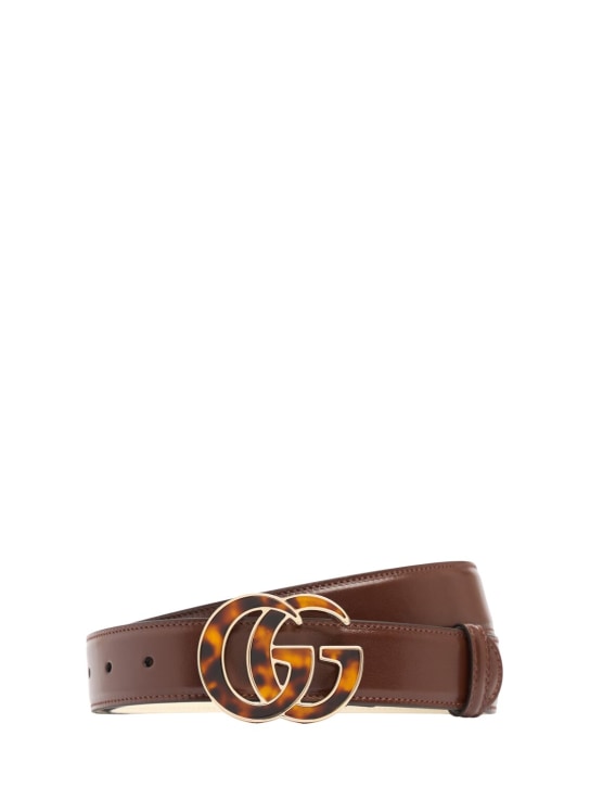 Gucci: 30mm GG Marmont leather belt - Sweet Chestnut - women_0 | Luisa Via Roma