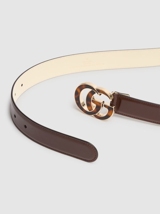 Gucci: 30mm GG Marmont leather belt - Sweet Chestnut - women_1 | Luisa Via Roma