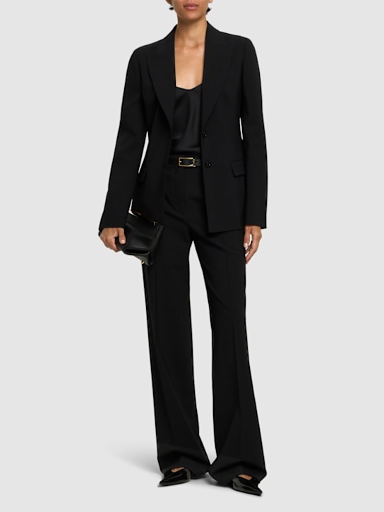 Alberta Ferretti: Single breast stretch wool jacket - women_1 | Luisa Via Roma