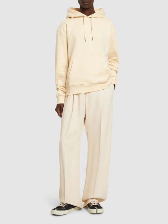 Jacquemus: Le Sweatshirt Brode cotton hoodie - Beige - women_1 | Luisa Via Roma