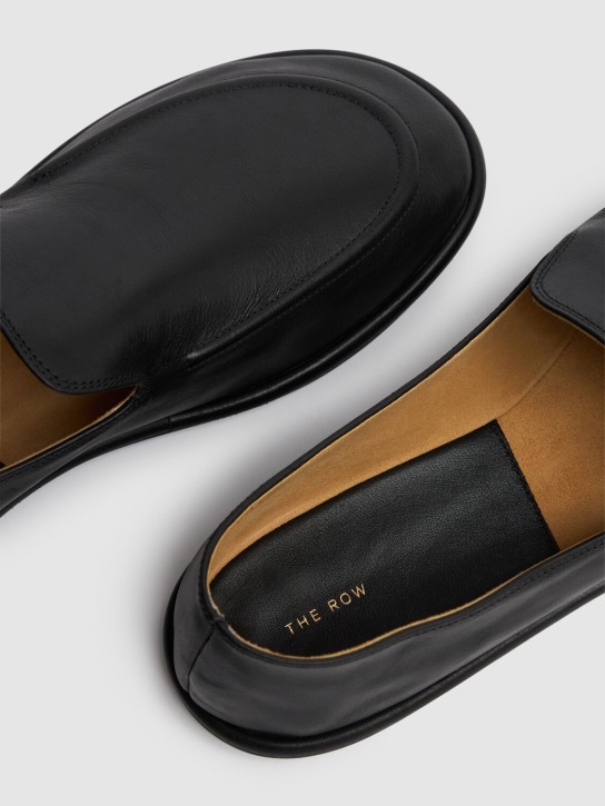 The Row: Canal leather loafers - Black - women_3 | Luisa Via Roma