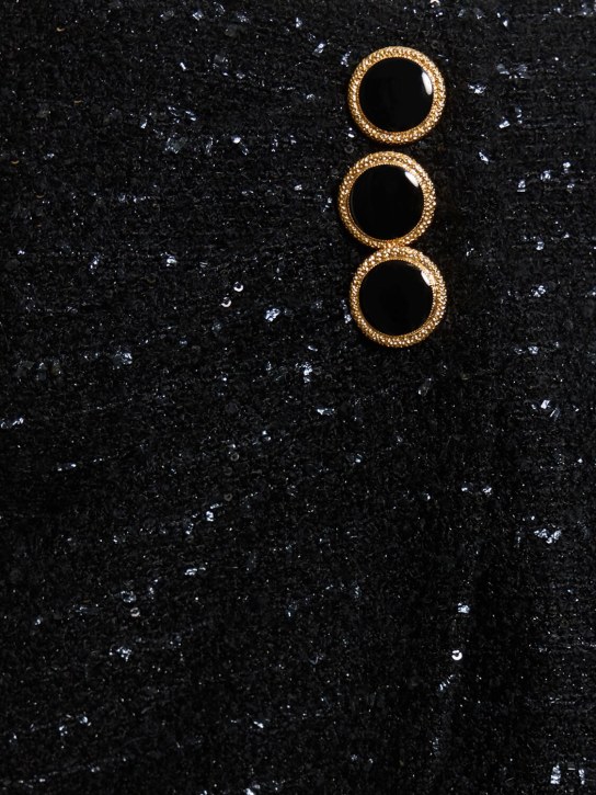 Alessandra Rich: Minigonna in tweed con paillettes - Nero/Oro - women_3 | Luisa Via Roma