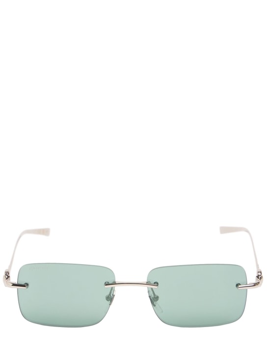 Gucci: GG1703S metal sunglasses - Silver/Green - women_0 | Luisa Via Roma