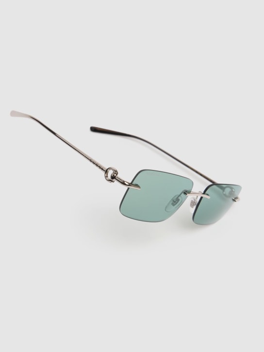 Gucci: GG1703S metal sunglasses - 银色/绿色 - women_1 | Luisa Via Roma