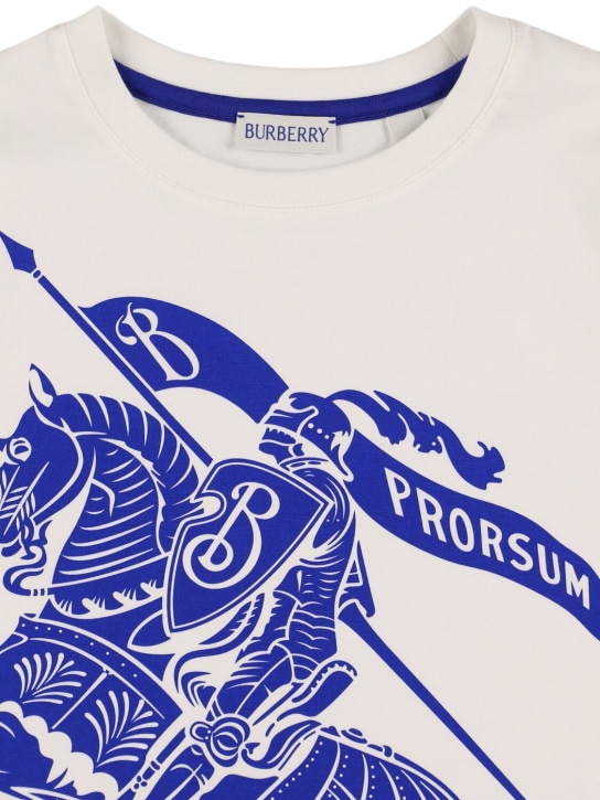 Burberry: T-Shirt aus Baumwolljersey mit Logo - Weiß - kids-girls_1 | Luisa Via Roma