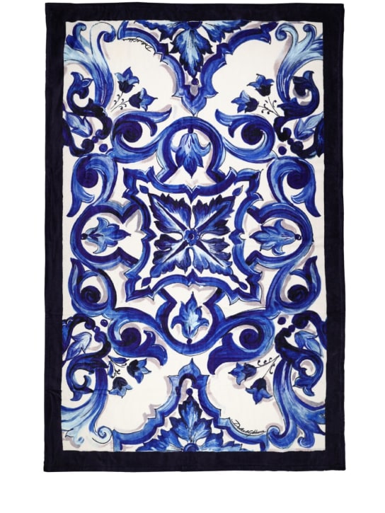 Dolce&Gabbana: Beach towel - Blue - men_0 | Luisa Via Roma