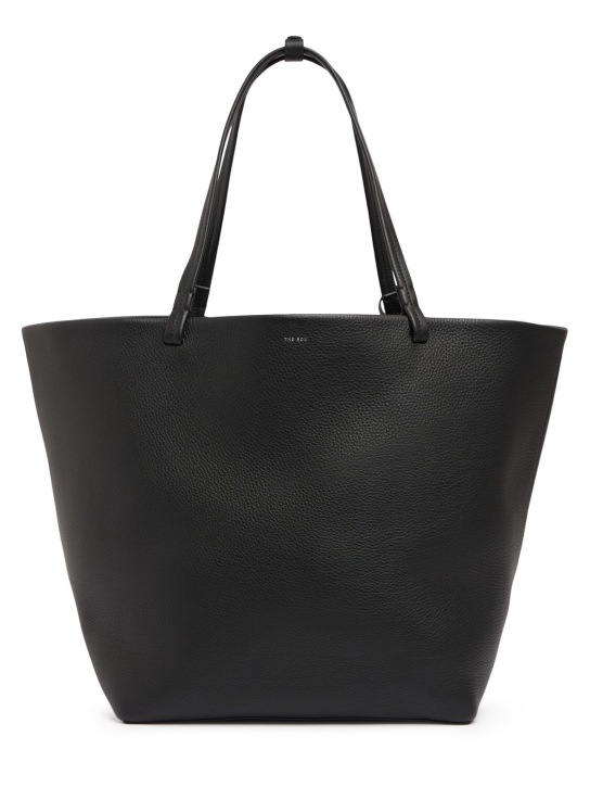 The Row: XL Park lux grain leather tote bag - Black - women_0 | Luisa Via Roma