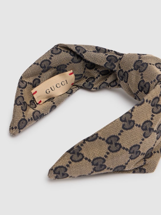 Gucci: GG Original canvas headband - Beige/Blue - kids-girls_1 | Luisa Via Roma