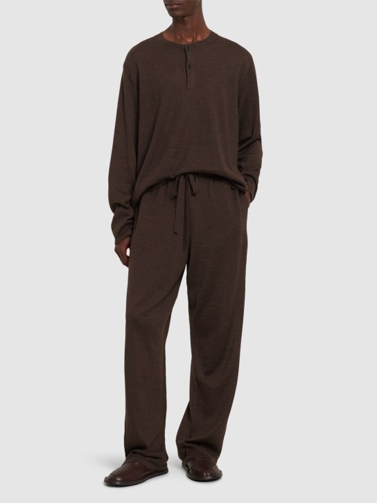 The Row: Darvi wool & silk pants - Brown - men_1 | Luisa Via Roma