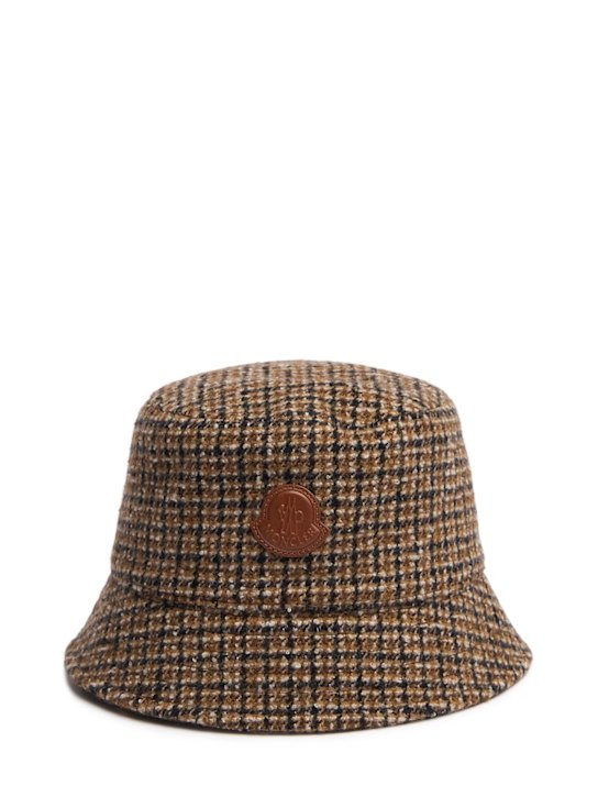 Moncler: Wool blend bucket hat - Beige - women_0 | Luisa Via Roma