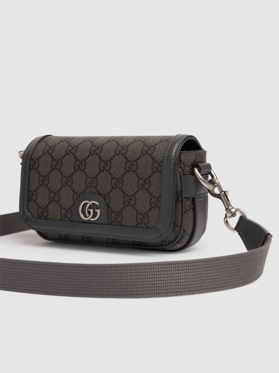 Gucci: Ophidia GG crossbody bag - Grey/Black - men_1 | Luisa Via Roma