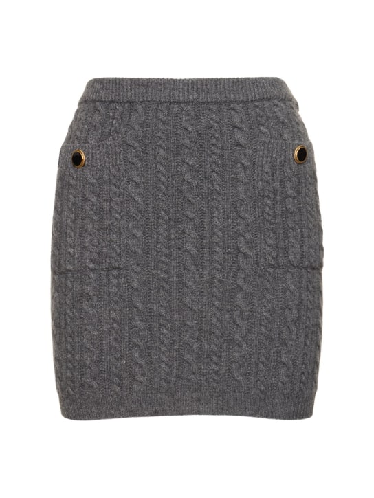 Alessandra Rich: Wool knit mini skirt - Grey - women_0 | Luisa Via Roma