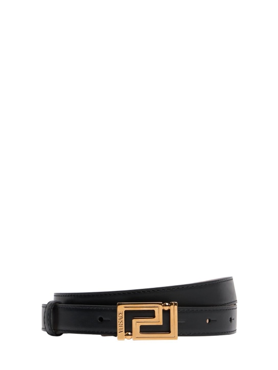 Versace: 20mm Leather belt - Black-ver - women_0 | Luisa Via Roma