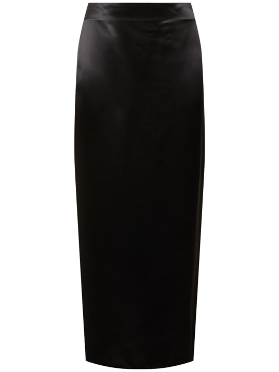 The Row: Bartelle satin long skirt - Black - women_0 | Luisa Via Roma