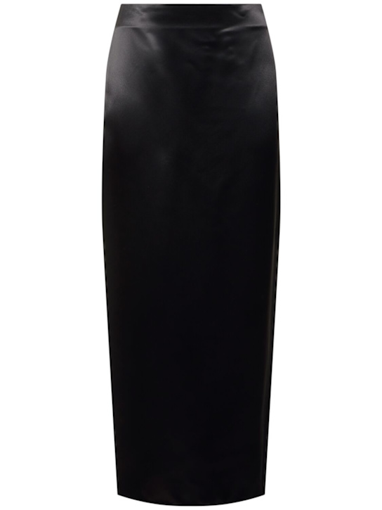 The Row: Bartelle satin long skirt - Black - women_0 | Luisa Via Roma