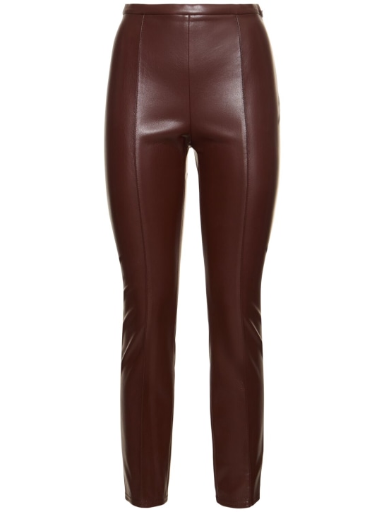 Philosophy Di Lorenzo Serafini: Faux leather leggings - Brown - women_0 | Luisa Via Roma