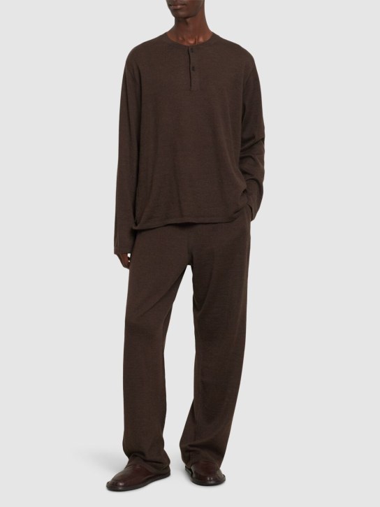 The Row: Ennio wool & silk long sleeve t-shirt - men_1 | Luisa Via Roma