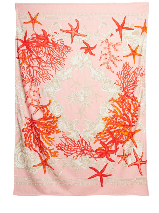 Versace: Barocco De La Mer bath towel - Pink - ecraft_0 | Luisa Via Roma