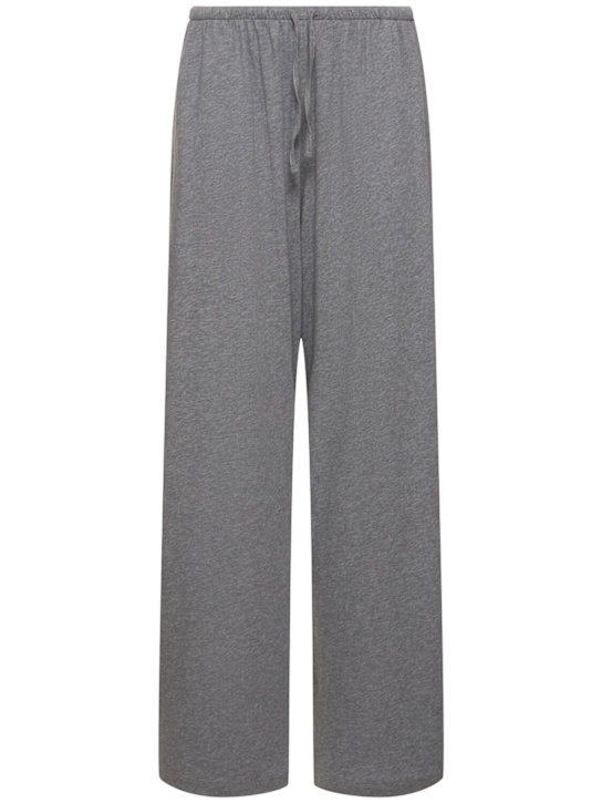 The Row: Lanuit cotton jersey wide pants - women_0 | Luisa Via Roma