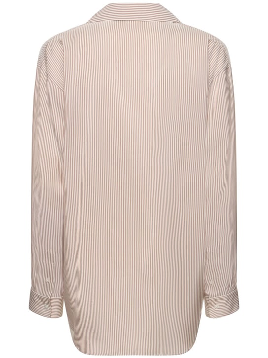 The Row: Valene silk satin shirt - Ivory/Beige - women_4 | Luisa Via Roma