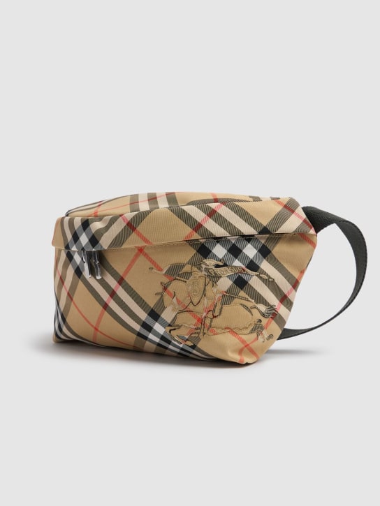 Burberry: Essential tech jacquard belt bag - Sand - men_1 | Luisa Via Roma