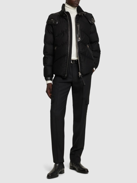 Tom Ford: Lightweight wool blend down jacket - Black - men_1 | Luisa Via Roma