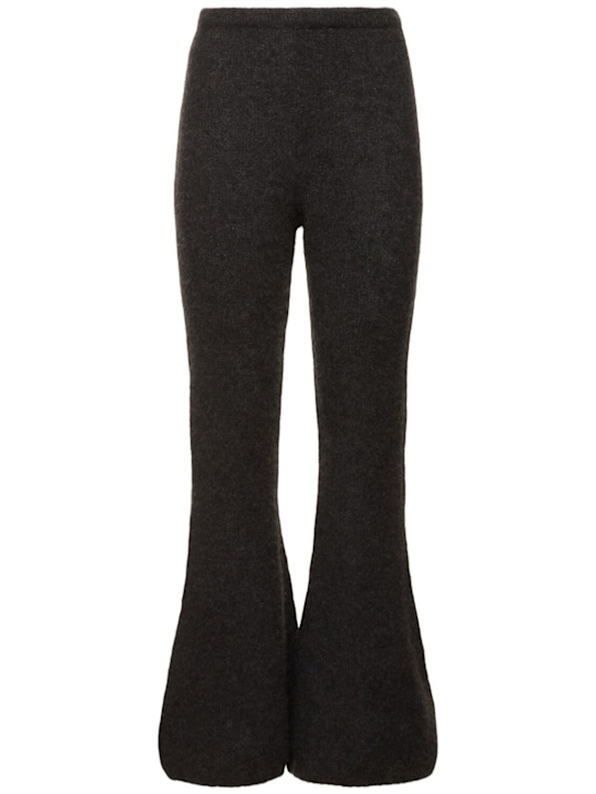 The Row: Gregori cashmere knit flared pants - Grey - women_0 | Luisa Via Roma