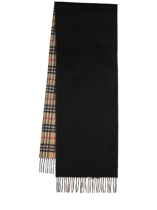 Burberry: Vintage check cashmere scarf - Beige/Black - men_0 | Luisa Via Roma