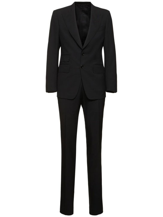 Tom Ford: Shelton peak lapel suit - Black - men_0 | Luisa Via Roma