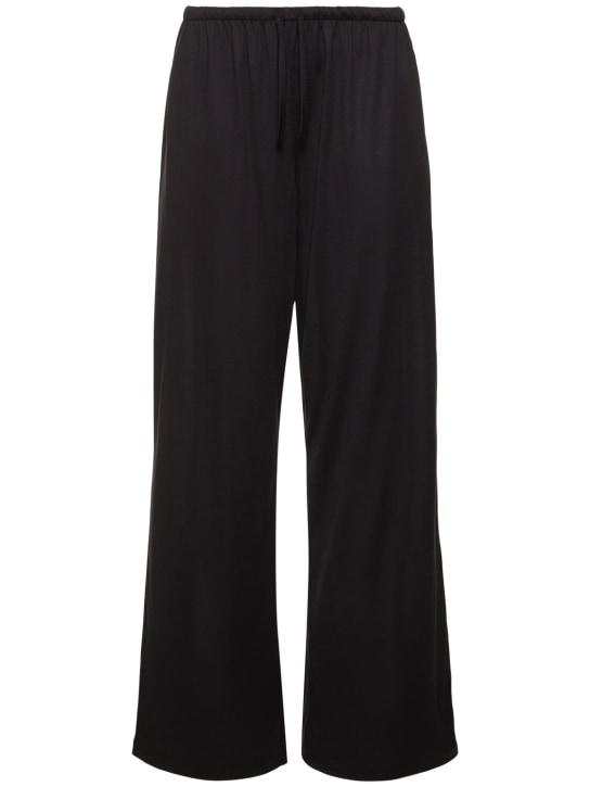 The Row: Pantalon ample en jersey de coton Lanuit - Noir - women_0 | Luisa Via Roma