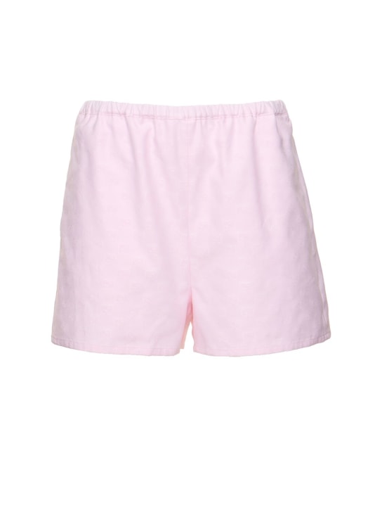 Gucci: GG Supreme cotton shorts - Rose - women_0 | Luisa Via Roma
