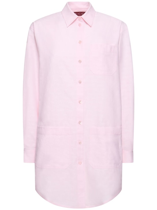 Gucci: GG Supreme 코튼 셔츠 - Pink Rose - women_0 | Luisa Via Roma