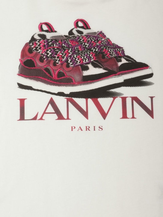 Lanvin: Printed cotton jersey t-shirt - White - kids-girls_1 | Luisa Via Roma