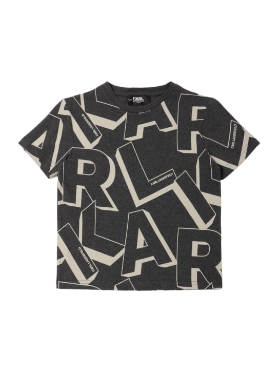 Karl Lagerfeld: Printed cotton jersey t-shirt - kids-boys_0 | Luisa Via Roma