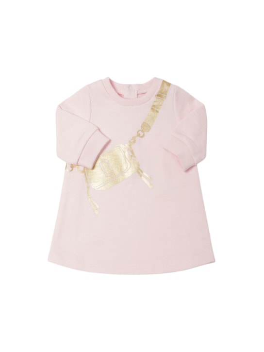 Marc Jacobs: 印花棉质平纹针织连衣裙 - 粉色 - kids-girls_0 | Luisa Via Roma