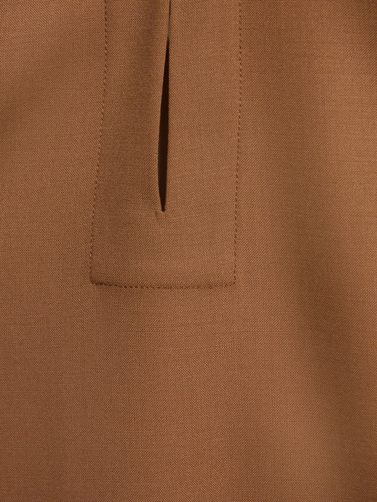 Philosophy Di Lorenzo Serafini: Tropical wool blend open shirt - Brown - women_1 | Luisa Via Roma