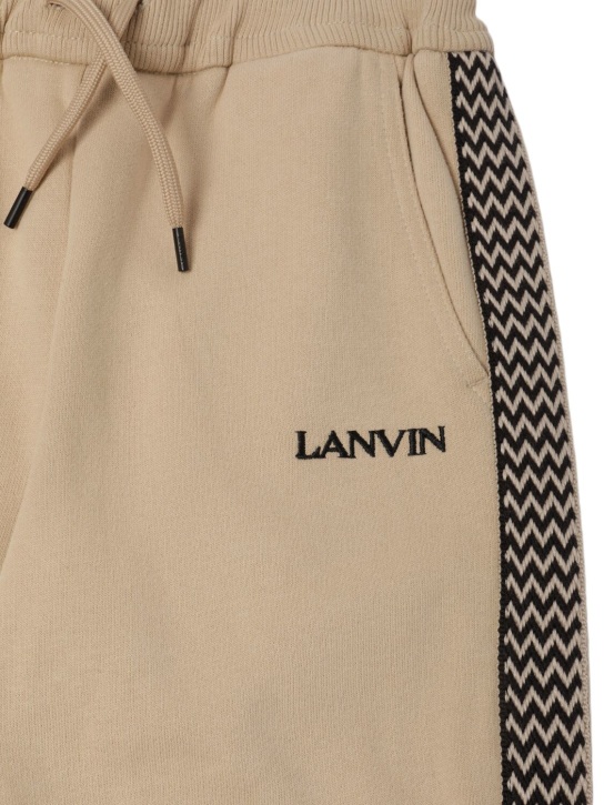 Lanvin: Cotton sweatpants - Beige - kids-girls_1 | Luisa Via Roma