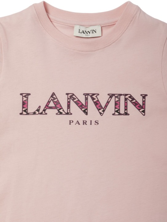 Lanvin: Logo cotton jersey t-shirt - Pink - kids-girls_1 | Luisa Via Roma