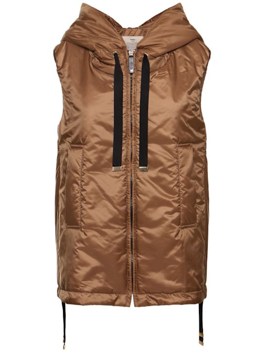 Max Mara: Greengo waterproof hooded padded vest - women_0 | Luisa Via Roma