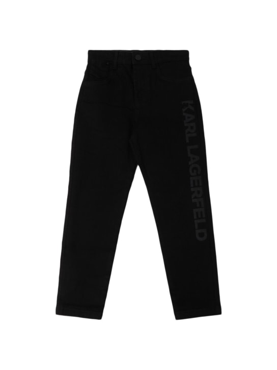 Karl Lagerfeld: Pantalones de denim stretch - Negro - kids-boys_0 | Luisa Via Roma