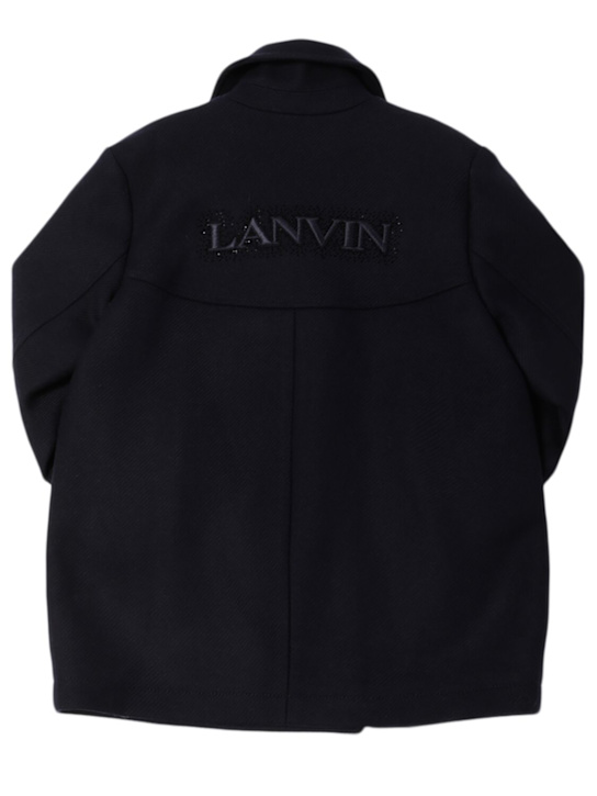 Lanvin: Mantel aus Wollmischung - Schwarz - kids-girls_2 | Luisa Via Roma